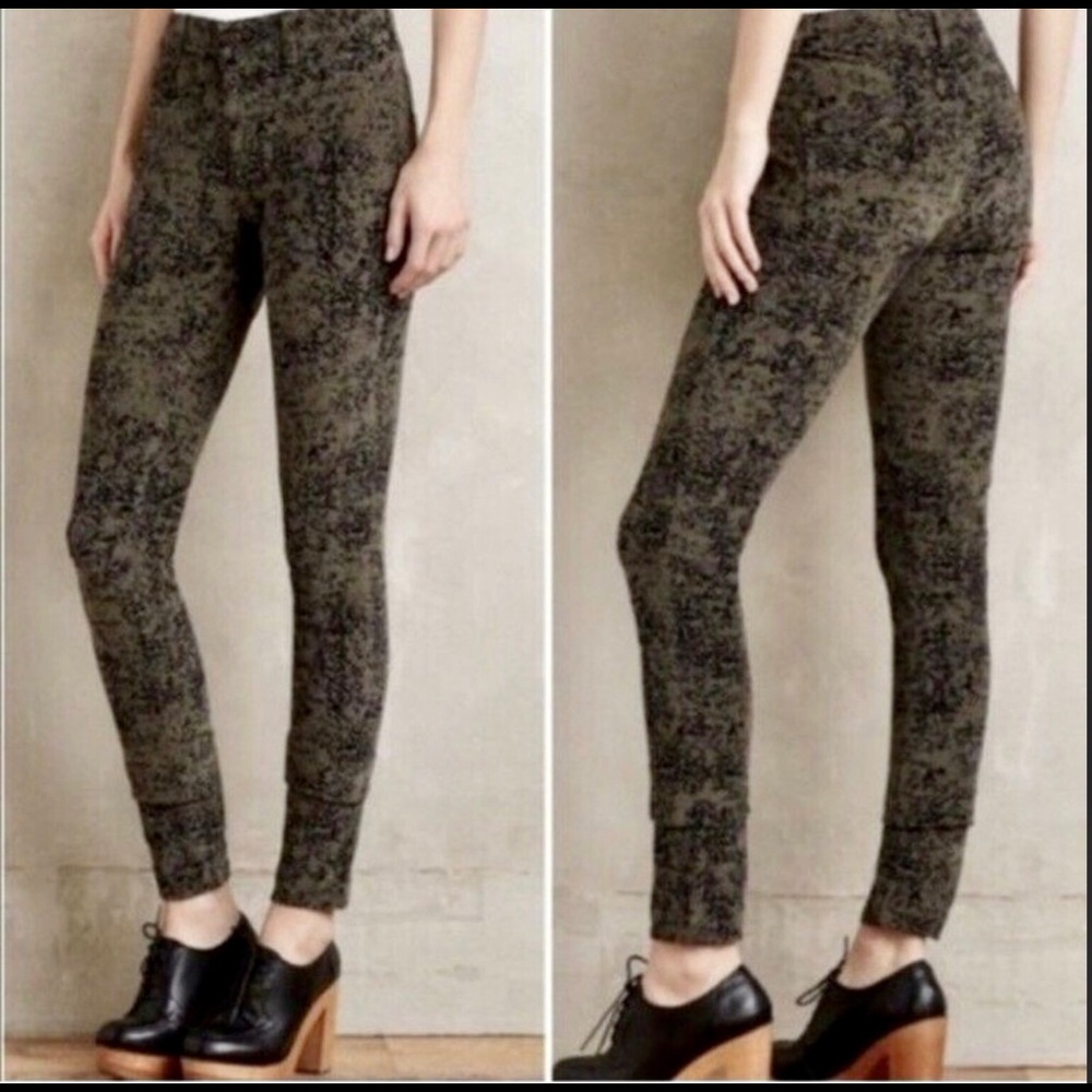Anthropologie Pilcro Printed Skinny Cords